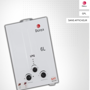CHAUFFE BAIN DUNYA 6L GAZ BOUTEILLE – BLANC