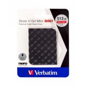 DISQUE DUR EXTERNE VERBATIM 53236 512GO MINI SSD USB 3.2 - NOIR