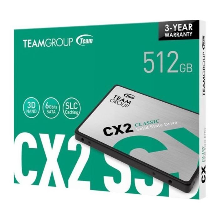 DISQUE DUR INTERNE TEAM GROUP CX2 512GO SSD 2.5'' SATA III (T253X6512G0C101) DISQUE DUR INTERNE TEAM GROUP CX2 512GO SSD 2.5'' SATA III (T253X6512G0C101)