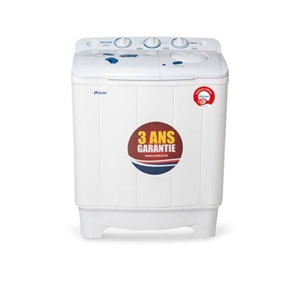 Machine à Laver Semi-Automatique ORIENT- Capacité: 9 Kg - Puissance Lavage/Essorage: 360W - Rinçage: 160W - Classe Énergétique: A+ - 2 Programmes de Lavage