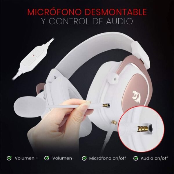 MICRO CASQUE GAMER REDRAGON ZEUS2 H510 USB - BLANC