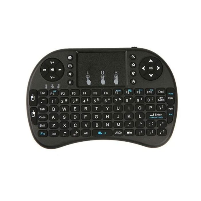 MINI CLAVIER SANS FIL 2.4 GHZ AVEC PAVÉ TACTILE - NOIR 2 Mini Clavier Sans Fil Avec Pavé Tactile - Technologie de Connectivité: Sans Fil - Plage de - Interface de Connectivité: Micro USB 2.4 GHz