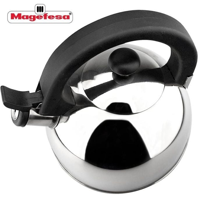 Magefesa théière a sifflet nubia 2L en inox.