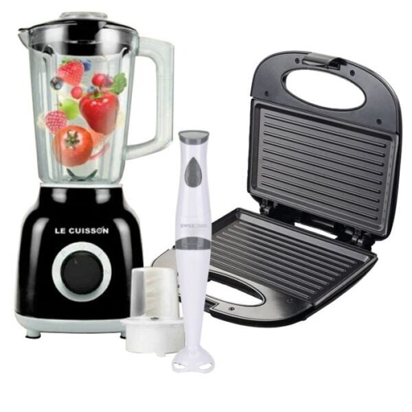 PACK APPAREIL À PANINI + BLENDER + MIXEUR