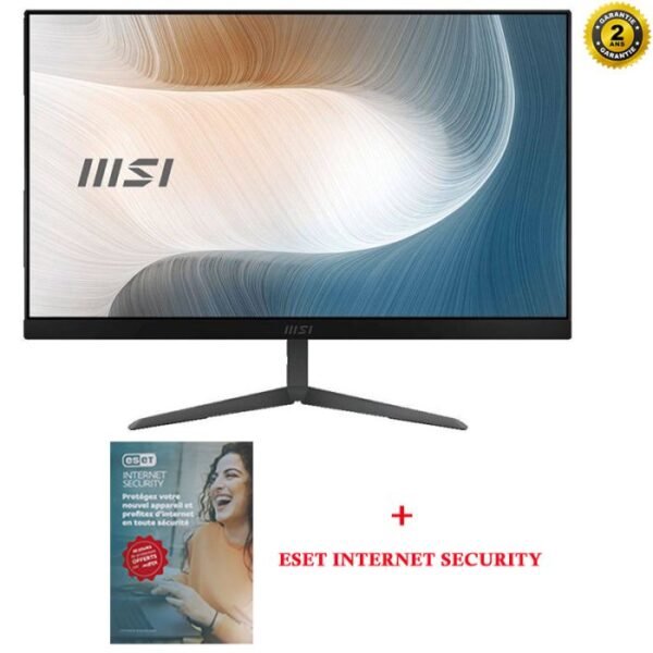 PC DE BUREAU ALL IN ONE MSI MODERN AM241 11M I3 11È GÉN 8GO 512GO SSD - NOIR