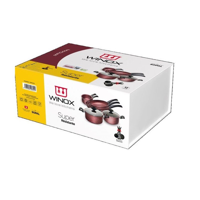 SET 12 PIÈCES WINOX MAGMA - ROUGE (W20512B).