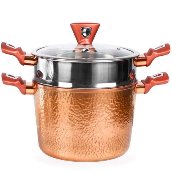 GOLDEN HOUSE Batterie De Cuisine En Granite 18 Pièces Effet Cuivre