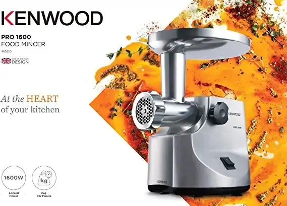 Hachoir à viande KENWOOD 1600 W Inox MG510... Hachoir à viande KENWOOD 1600 W Inox MG510