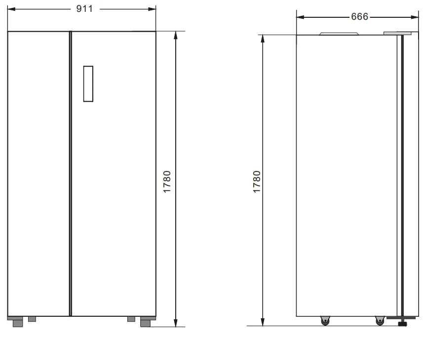 HYN-91SBS-IX Réfrigérateur Side By Side Hyundai HYN-91SBS2D-BG 505L NoFrost Inverter Verre Noir